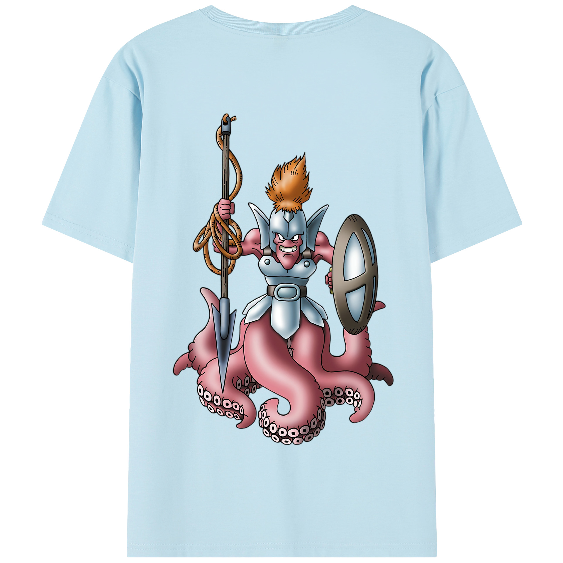 （画像用） ドラゴンクエスト Doragon Kuesuto Dragon Quest 綿100％半袖Tシャツ（背面プリント）